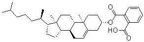 structure of CAS# 6732-01-0, Cholest-5-en-3beta-yl hydrogen phthalate;2-[[(3S,8S,9S,10R,13R,14S,17R)-17-[(1R)-1,5-Dimethylhexyl]-10,13-Dimethyl-2,3,4,7,8,9,11,12,14,15,16,17-Dodecahydro-1H-Cyclopenta[A]Phenanthren-3-Yl]Oxycarbonyl]Benzoic Acid;2-[[(3S,8S,9S,10R,13R,14S,17R)-17-[(1R)-1,5-Dimethylhexyl]-10,13-Dimethyl-2,3,4,7,8,9,11,12,14,15,16,17-Dodecahydro-1H-Cyclopenta[A]Phenanthren-3-Yl]Oxy-Oxomethyl]Benzoic Acid;Cholest-5-En-3Beta-Yl Hydrogen Phthalate