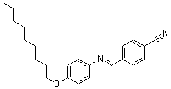 结构式 CAS# 67363-89-7, 4-[[[4-(壬氧基)苯基]亚氨基]甲基]-苯甲腈