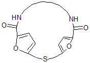 CAS#: 67364-54-9， 22,23-Dioxa-3-Thia-10,17-Diazatricyclo[17.2.1.15,8]Tricosa-5,7,19,21(1)-Tetrene-9,18-Dione