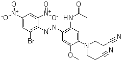 CAS 登录号：67875-05-2， N-[5-[二(2-氰基乙基)氨基]-2-[(2-溴-4,6-二硝基苯基)偶氮]-4-甲氧基苯基]-乙酰胺