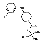 structure of CAS# 679409-18-8, 2-Methyl-2-propanyl 4-[(3-fluorophenyl)amino]-1-piperidinecarboxylate;1-BOC-4-(3-FLUORO-PHENYLAMINO)-PIPERIDINE