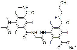 CAS#: 67992-58-9， Sodium 3-[[[[3-(Acetylmethylamino)-2,4,6-Triiodo-5-[(Methylamino)Carbonyl]Benzoyl]Amino]Acetyl]Amino]-5-[[(2-Hydroxyethyl)Amino]Carbonyl]-2,4,6-Triiodobenzoate