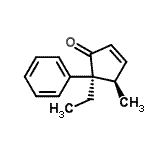 CAS 登录号：680620-57-9， (4R,5S)-5-乙基-4-甲基-5-苯基-2-环戊烯-1-酮