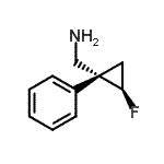 结构式 CAS# 681806-70-2, 1-[(1R,2R)-2-氟-1-苯基环丙基]甲胺