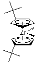 structure of CAS# 68193-40-8, Bis[(1,2,3,4,5-H)-1-(1,1-Dimethylethyl)-2,4-Cyclopentadien-1-Yl]Dimethyl-Zirconium;Dimethylbis(T-Butylcyclopentadienyl)Zirconium, Min. 98%;Dimethylbis(T-Butylcyclopentadienyl)Zirconium,Min.98%;Dimethylbis(T-Butylcyclopentadienyl)Zirconium,  98+%