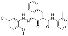 CAS 登录号：68258-62-8， (4E)-4-[(5-氯-2-甲氧基-苯基)亚肼基]-N-(2-甲基苯基)-3-氧代-萘-2-甲酰胺