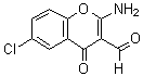 结构式 CAS# 68301-77-9, 2-氨基-6-氯-3-甲酰基色原酮
