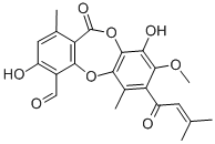 CAS#: 68436-82-8， 3,9-Dihydroxy-8-methoxy-1,6-dimethyl-7-(3-methylbut-2-enoyl)-11-oxo-11H-dibenzo[b,e][1,4]dioxepine-4-carbaldehyde
