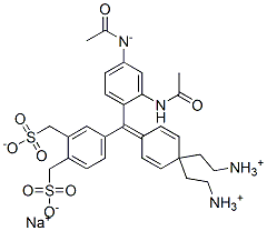 CAS 登录号：68516-63-2， [4-[4-(二乙基氨基)-3',4'-二(磺酸基甲基)二苯甲基亚基]环己-2,5-二烯-1-亚基]二乙基铵单钠盐