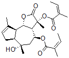 CAS#: 68852-48-2， (3S)-3abeta,4,5,6,6aalpha,7,9aalpha,9bbeta-Octahydro-6alpha-Hydroxy-3,6,9-Trimethyl-3beta,4beta-Bis[[(Z)-2-Methyl-1-Oxo-2-Butenyl]Oxy]Azuleno[4,5-b]Furan-2(3H)-One