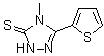 structure of CAS# 69164-27-8, 4-Methyl-5-(2-thienyl)-2,4-dihydro-3H-1,2,4-triazole-3-thione;4-methyl-5-(2-thienyl)-1,2,4-triazole-3-thiol;4-methyl-5-(2-thienyl)-4h-[1,2,4]TRIAZOLE-3-thiol;4-Methyl-5-(thien-2-yl)-4H-1,2,4-triazole-3-thiol