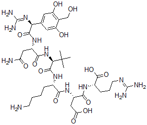 CAS#: 69280-91-7， (2S)-2-[[(2S)-2-[[(2S)-6-Amino-2-[[(2S)-2-[[(2S)-3-Carbamoyl-2-[[(2S)-2-(Diaminomethylideneamino)-2-[3,5-Dihydroxy-4-(Hydroxymethyl)Phenyl]Acetyl]Amino]Propanoyl]Amino]-3,3-Dimethyl-Butanoyl]Amino]Hexanoyl]Amino]-3-Carboxy-Propanoyl]Amino]-5-(Diaminomethylideneamino)Pentanoic Acid