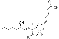 结构式 CAS# 69609-77-4, (5Z)-5-[(3aS,4R,5R,6aS)-5-羟基-4-[(1E,3S)-3-羟基-1-辛烯-1-基]六氢-2(1H)-并环戊二烯]戊酸