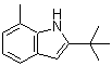 structure of CAS# 69622-42-0, 7-Methyl-2-(2-methyl-2-propanyl)-1H-indole;2-(tert-Butyl)-7-methyl-1H-indole;2-(tert-butyl)-7-methylindole;2-tert-butyl-7-methyl-1H-indole