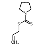 结构式 CAS# 701-13-3, 烯丙基1-吡咯烷二硫代甲酸酯