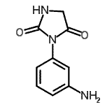 structure of CAS# 702638-03-7, 3-(3-Aminophenyl)-2,4-imidazolidinedione;2,4-imidazolidinedione, 3-(3-aminophenyl);3-(3-aminophenyl)-1,3-diazolidine-2,4-dione;3-(3-aminophenyl)-2,4-imidazolidinedione