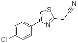 structure of CAS# 7072-94-8, [4-(4-Chlorophenyl)-1,3-thiazol-2-yl]acetonitrile;: [4-(4-Chloro-phenyl)-thiazol-2-yl]-acetonitrile;2-(4-(4-chlorophenyl)thiazol-2-yl)acetonitrile;2-[4-(4-chlorophenyl)-1,3-thiazol-2-yl]acetonitrile