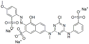 CAS#: 70865-26-8， Trisodium 7-[[4-Chloro-6-[(3-Sulphonatophenyl)Amino]-1,3,5-Triazin-2-Yl]Methylamino]-4-Hydroxy-3-[(4-Methoxy-2-Sulphonatophenyl)Azo]Naphthalene-2-Sulphonate