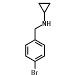 structure of CAS# 70894-73-4, N-(4-Bromobenzyl)cyclopropanamine;(4-bromobenzyl)cyclopropylamine;(4-Bromo-benzyl)-cyclopropyl-amine;MFCD07408132