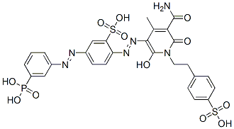 CAS#: 70911-43-2， 2-[[5-Carbamoyl-1,6-Dihydro-2-Hydroxy-4-Methyl-6-Oxo-1-[2-(4-Sulphophenyl)Ethyl]-3-Pyridyl]Azo]-5-[(3-Phosphonophenyl)Azo]Benzenesulphonic Acid