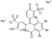 structure of CAS# 71-67-0, 3,3'-(4,5,6,7-Tetrabromo-3-Oxo-1(3H)-Isobenzofuranylidene)Bis[6-Hydroxy-Benzenesulfonic Acid] Disodium Salt;Disodium 2-Hydroxy-5-[4,5,6,7-Tetrabromo-1-(4-Hydroxy-3-Sulfonato-Phenyl)-3-Oxo-Isobenzofuran-1-Yl]Benzenesulfonate;Disodium 2-Hydroxy-5-[4,5,6,7-Tetrabromo-1-(4-Hydroxy-3-Sulfonatophenyl)-3-Oxo-1-Isobenzofuranyl]Benzenesulfonate;Disodium 2-Hydroxy-5-[4,5,6,7-Tetrabromo-1-(4-Hydroxy-3-Sulfonato-Phenyl)-3-Keto-Isobenzofuran-1-Yl]Benzenesulfonate