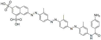 CAS#: 71033-06-2， 7-[[4-[[4-[[4-[(4-Aminobenzoyl)Amino]-2-Methylphenyl]Azo]-2-Methylphenyl]Azo]-2-Methylphenyl]Azo]-1,3-Naphthalenedisulfonic Acid