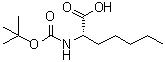 结构式 CAS# 71066-01-8, (2S)-2-({[(2-甲基-2-丙基)氧基]羰基}氨基)庚酸