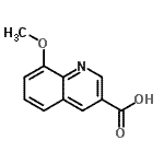 结构式 CAS# 71082-36-5, 8-甲氧基-3-喹啉羧酸