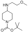structure of CAS# 710972-40-0, 4-(2-Methoxyethylamino)Piperidine-1-Carboxylic Acid Tert-Butyl Ester;4-(2-METHOXYETHYLAMINO)PIPERIDINE-1-CARBOXYLIC ACID TERT-BUTYL ESTER, 95+%;1,1-Dimethylethyl 4-([2-(Methyloxy)Ethyl]Amino)-1-Piperidinecarboxylate;4-(2-METHOXYETHYLAMINO)PIPERIDINE-1-CARBOXYLIC ACID TERT-BUTYL ESTER