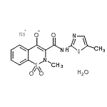 CAS#: 71125-39-8， Sodium 2-methyl-3-[(5-methyl-1,3-thiazol-2-yl)carbamoyl]-2H-1,2-benzothiazin-4-olate 1,1-dioxide hydrate (1:1:1)