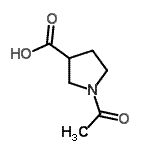 structure of CAS# 712270-40-1, 1-Acetyl-3-pyrrolidinecarboxylic acid;1-acetylpyrrolidine-3-carboxylic acid;1-Acetyl-pyrrolidine-3-carboxylic acid;MFCD17272529