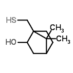 结构式 CAS# 71242-59-6, 7,7-二甲基-1-(巯基甲基)双环[2.2.1]庚烷-2-醇