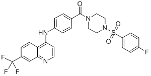 CAS#: 72141-57-2， [4-(4-Fluorophenyl)Sulfonylpiperazin-1-Yl]-[4-[[7-(Trifluoromethyl)Quinolin-4-Yl]Amino]Phenyl]Methanone
