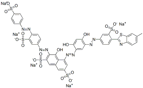 CAS#: 72152-65-9， Pentasodium (3Z)-5-[[(3Z)-6-Hydroxy-3-[[4-(6-Methyl-1,3-Benzothiazol-2-Yl)-3-Sulfonatophenyl]Hydrazinylidene]-4-Oxo-1-Cyclohexa-1,5-Dienyl]Diazenyl]-4-Oxo-3-[[3-Sulfonato-4-(4-Sulfonatophenyl)Diazenylphenyl]Hydrazinylidene]Naphthalene-2,7-Disulfonate