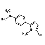 structure of CAS# 724749-05-7, 5-[4-(Dimethylamino)phenyl]-4-methyl-4H-1,2,4-triazole-3-thiol;5-(4-Dime<wbr>thylamino<wbr>-phenyl)-<wbr>4-methyl-<wbr>4H-[1,2,4<wbr>]triazole<wbr>-3-thiol;5-[4-(dimethylamino)phenyl]-4-methyl-1,2,4-triazole-3-thiol;5-[4-(Dim<wbr>ethylamin<wbr>o)phenyl]<wbr>-4-methyl<wbr>-4H-1,2,4<wbr>-triazole<wbr>-3-thiol