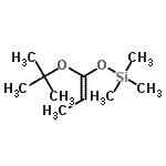 structure of CAS# 72658-10-7, Trimethyl({(1E)-1-[(2-methyl-2-propanyl)oxy]-1-propen-1-yl}oxy)silane;(1E)-1-tert-Butoxy-1-(trimethylsilyloxy)propene