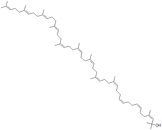 CAS#: 72690-19-8， (3Z,7Z,11Z,15Z,19Z,23Z,27Z,31Z,35E,39E,43E)-2,4,16,20,24,28,32,36,40,44,48-Undecamethylnonatetraconta-3,7,11,15,19,23,27,31,35,39,43,47-Dodecaen-2-Ol
