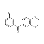 structure of CAS# 727994-89-0, (3-Chlorophenyl)(2,3-dihydro-1,4-benzodioxin-6-yl)methanone;(3-chlorophenyl)(2,3-dihydro-1,4-benzodioxin-6-yl)methanone;2H,3H-benzo[e]1,4-dioxin-6-yl 3-chlorophenyl ketone;3-Chloro-3',4'-(ethylenedioxy)benzophenone
