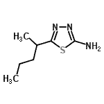 structure of CAS# 72836-32-9, 5-(2-Pentanyl)-1,3,4-thiadiazol-2-amine;1,3,4-thiadiazol-2-amine, 5-(1-methylbutyl);5-(1-Methylbutyl)-1,3,4-thiadiazol-2-amine;5-(methylbutyl)-1,3,4-thiadiazole-2-ylamine