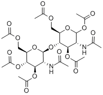 structure of CAS# 7284-18-6, 2-(Acetylamino)-2-Deoxy-4-O-[3,4,6-Tri-O-Acetyl-2-(Acetylamino)-2-Deoxy-beta-D-Glucopyranosyl]-alpha-D-Glucopyranose 1,3,6-Triacetate;[(2R,3R,4R,5S,6R)-3-Acetamido-5-[(2S,3R,4R,5S,6R)-3-Acetamido-4,5-Diacetoxy-6-(Acetoxymethyl)Tetrahydropyran-2-Yl]Oxy-2-Acetoxy-6-(Acetoxymethyl)Tetrahydropyran-4-Yl] Acetate;Acetic Acid [(2R,3R,4R,5S,6R)-3-Acetamido-5-[[(2S,3R,4R,5S,6R)-3-Acetamido-4,5-Diacetoxy-6-(Acetoxymethyl)-2-Tetrahydropyranyl]Oxy]-2-Acetoxy-6-(Acetoxymethyl)-4-Tetrahydropyranyl] Ester;Acetic Acid [(2R,3R,4R,5S,6R)-3-Acetamido-5-[(2S,3R,4R,5S,6R)-3-Acetamido-4,5-Diacetoxy-6-(Acetoxymethyl)Tetrahydropyran-2-Yl]Oxy-2-Acetoxy-6-(Acetoxymethyl)Tetrahydropyran-4-Yl] Ester