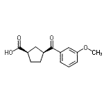 structure of CAS# 732252-24-3, (1R,3S)-3-(3-Methoxybenzoyl)cyclopentanecarboxylic acid;cis-3-(3-methoxybenzoyl)cyclopentane-1-carboxylic acid
