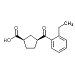 structure of CAS# 732252-49-2, (1R,3S)-3-(2-Ethylbenzoyl)cyclopentanecarboxylic acid;cis-3-(2-ethylbenzoyl)cyclopentane-1-carboxylic acid
