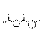 structure of CAS# 732252-62-9, (1R,3S)-3-(3-Chlorobenzoyl)cyclopentanecarboxylic acid;cis-3-(3-Chlorobenzoyl)cyclopentane-1-carboxylic acid