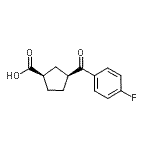 structure of CAS# 732252-83-4, (1R,3S)-3-(4-Fluorobenzoyl)cyclopentanecarboxylic acid;cis-3-(4-fluorobenzoyl)cyclopentane-1-carboxylic acid;MFCD01311179