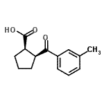 结构式 CAS# 732253-41-7, (1R,2S)-2-(3-甲基苯甲酰)环戊烷羧酸