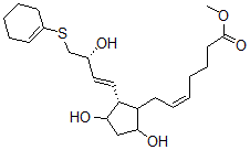 CAS#: 73285-92-4， Methyl (Z)-7-[(2R)-2-[(E,3R)-4-(1-Cyclohexenylsulfanyl)-3-Hydroxybut-1-Enyl]-3,5-Dihydroxycyclopentyl]Hept-5-Enoate