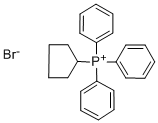structure of CAS# 7333-52-0, Cyclopentyltriphenyl-Phosphonium Bromide (1:1);Cyclopentyltriphenylphosphonium Bromide, 98+%;Cyclopentyltriphenylphosphonium Bromide 97%;CYCLOPENTYLTRIPHENYLPHOSPHONIUM BROMIDE