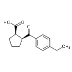 结构式 CAS# 733740-12-0, (1R,2S)-2-(4-乙基苯甲酰)环戊烷羧酸
