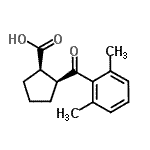 结构式 CAS# 733740-20-0, (1R,2S)-2-(2,6-二甲基苯甲酰)环戊烷羧酸