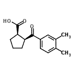 结构式 CAS# 733740-21-1, (1R,2S)-2-(3,4-二甲基苯甲酰)环戊烷羧酸